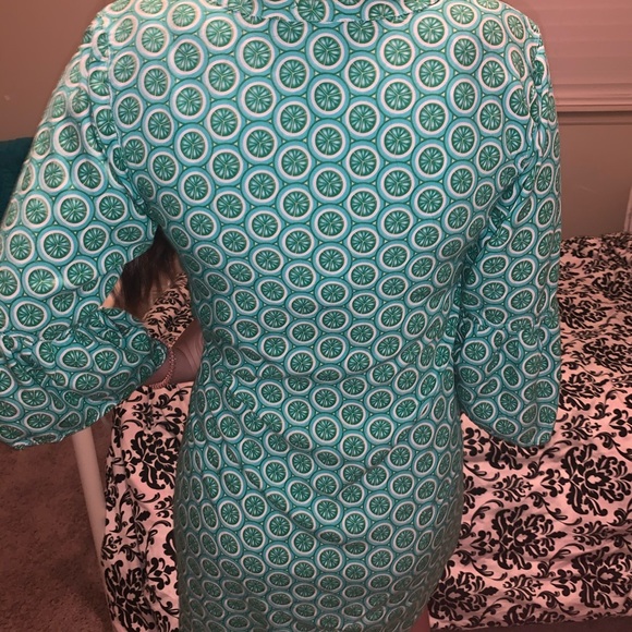 Escapade green print dress small size medium - Picture 4 of 5